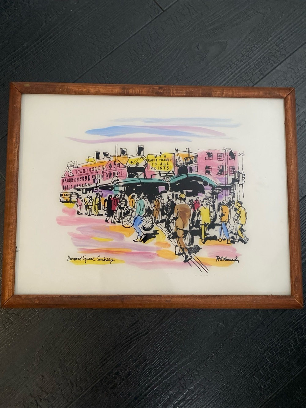 Robert E Kennedy Studio VTG Watercolor Harvard Square Cambridge Boston Mass ART